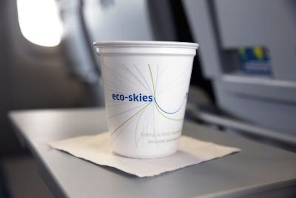 tazas reciclables de United Airlines